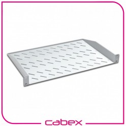 19'' 1U D=250mm Rack Mount 2 noktadan bağlantılı Sabit Raf (Beyaz)