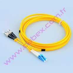 F/O Sm Lc-Fc Duplex Fiber Optik Patchcord Singlemode 1 Mt