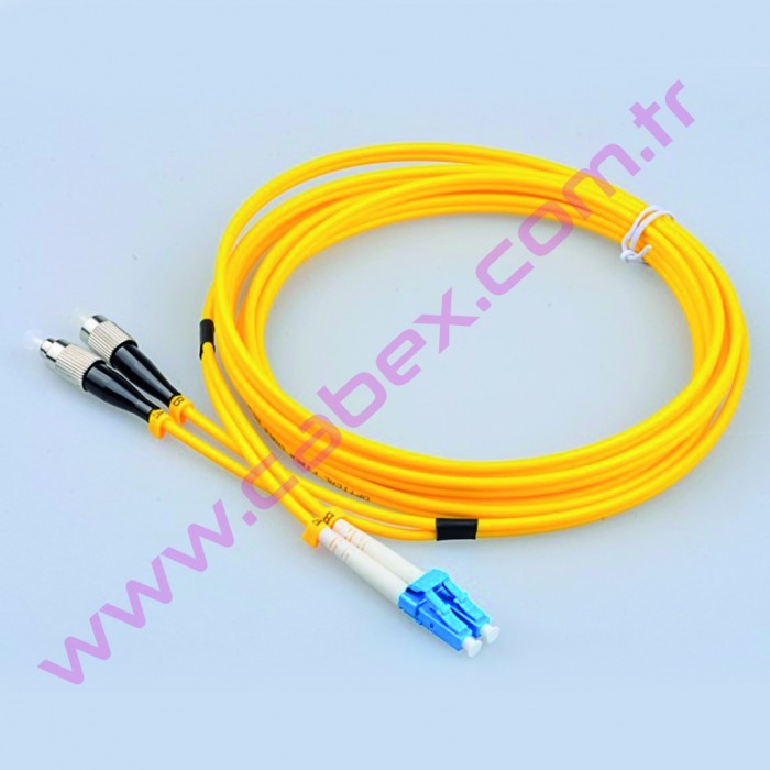 F/O Sm Lc-Fc Duplex Fiber Optik Patchcord Singlemode 10 Mt