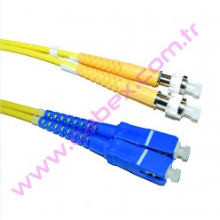 F/O Sm Sc-Fc Duplex Fiber Optik Patchcord Singlemode  5 Mt