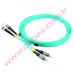 F/O Om3 Fc-St Duplex Fiber Optik Patchcord Multimode  1 Mt