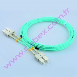 F/O Om3 Sc-Sc Duplex Fiber Optik Patchcord Multimode 3 Mt