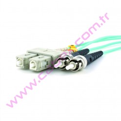 F/O Om3 Sc-St Duplex Fiber Optik Patchcord Multimode 1 Mt